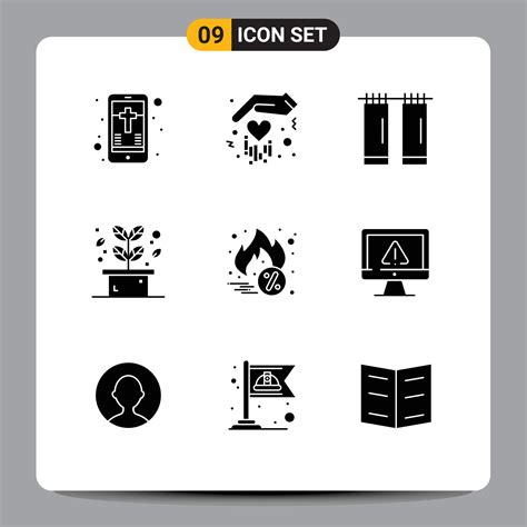 User Interface Pack Of 9 Basic Solid Glyphs Of Computer Cyber Monday