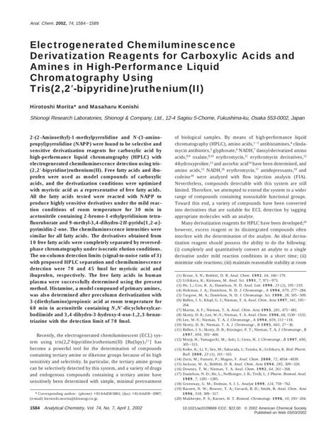 PDF Electrogenerated Chemiluminescence Derivatization Reagents For