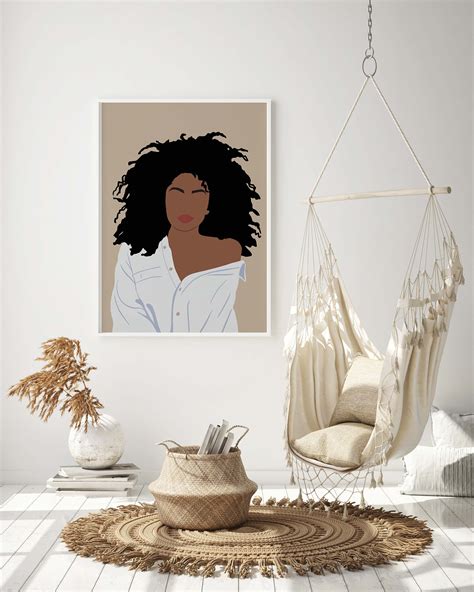 Black Girl With Curly Hair Art INSTANT DOWNLOAD Big Hair Girl - Etsy