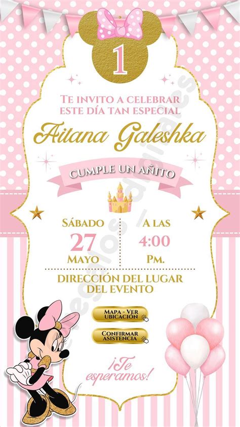 Pin On Pines Creados Por Ti In Minnie Mouse Birthday Invitations