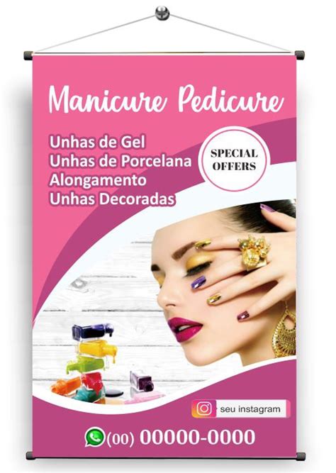 Banner salão manicure pedicure mod 36 KREATIVEADESIVOS