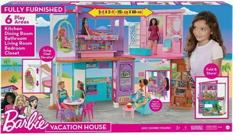 Barbie Hcd Malibu Ferien Haus Klappbar Puppenhaus Mit M Beln Und