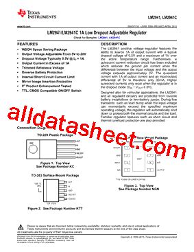 LM2941CT Datasheet PDF Texas Instruments