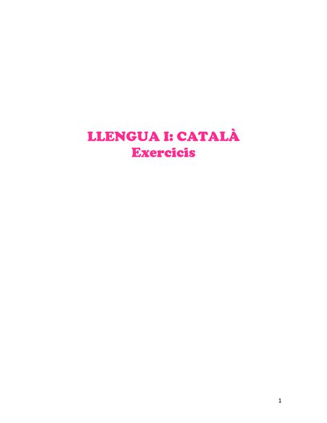 Exercicis deures LLENGUA I CATALÀ Exercicis ORTOGRAFIA 1 16 09