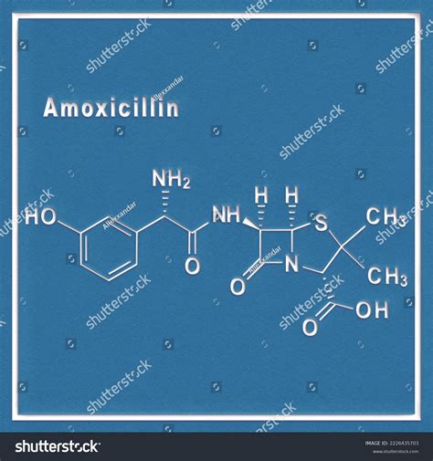 Amoxicillin Antibiotic Drug Structural Chemical Formula Stock