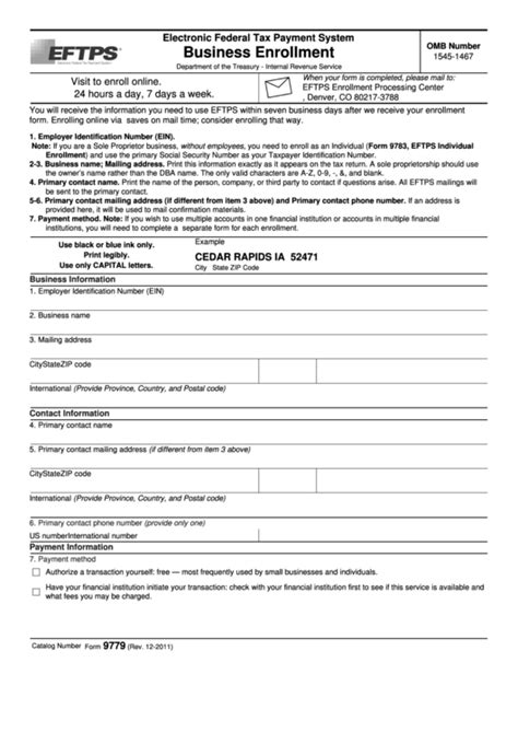 Eftps Fillable Form Printable Forms Free Online