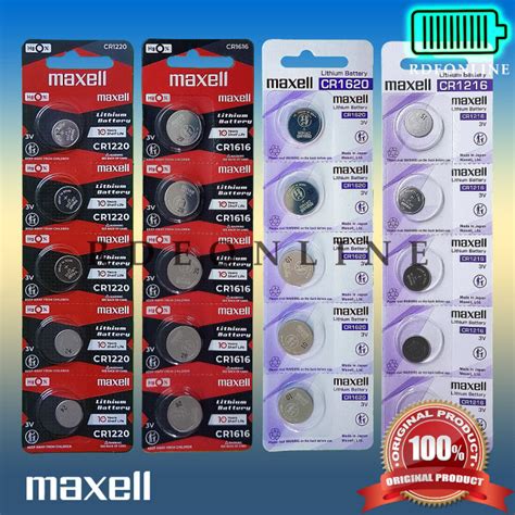 COD MAXELL CR1220 CR1616 CR1216 CR1620 LITHIUM BATTERY 3 VOLTS