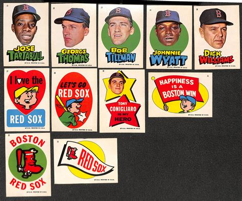 Lot Detail 1967 Topps Boston Red Sox Sticker Partial Set 29 Of 33 Stickers