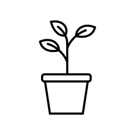 Plant Pot Icon Outline 12175668 Vector Art At Vecteezy