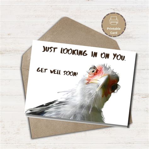 Printable Funny Get Well Soon Card Digital Download Greeting Card ...