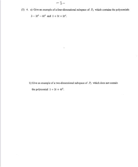 Solved 5 4 ﻿a ﻿give An Example Of A Four Dimensional