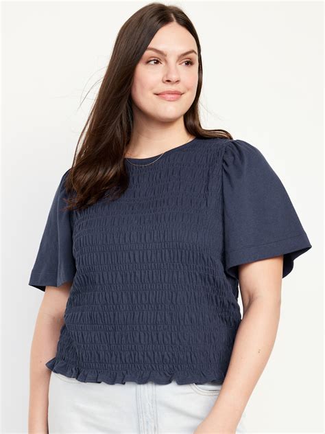 Short Sleeve Smocked Top Old Navy