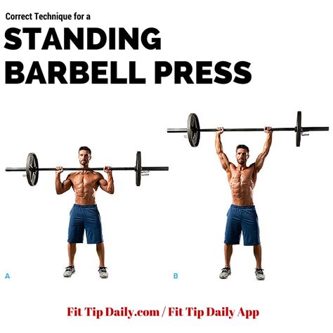 correct technique   standing barbell press fit tip daily