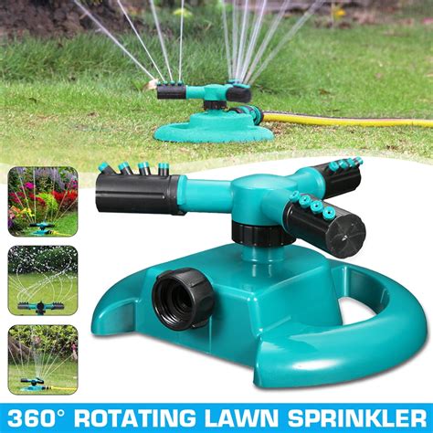 Lawn Sprinkler Plastic Garden Water Three Arm Rotating Sprin