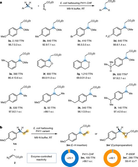 Substrate Scope For Benzylic CH Alkylation With P411 CHF A