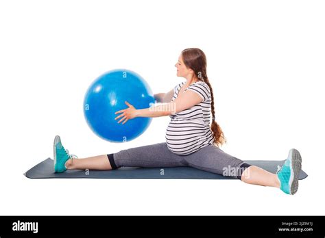 Femme Enceinte Fait Des Exercices Banque De Photographies Et Dimages à