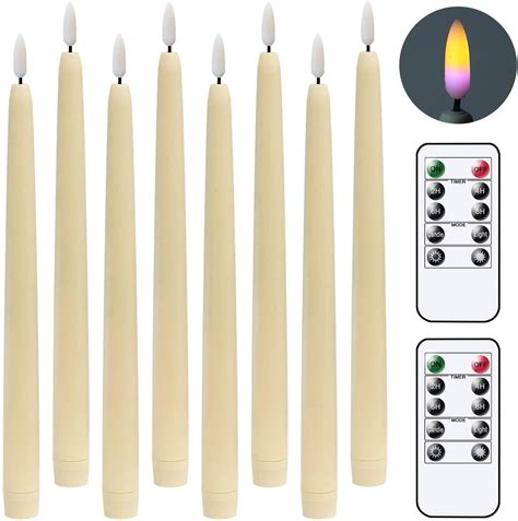 Happyline Flameless Taper Candles Battery Operated With 10 Key Remote And Timer 3d Wick Real