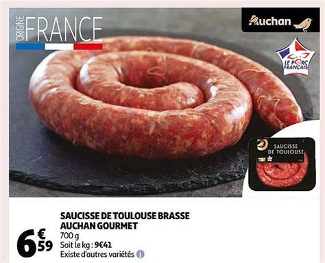 Promo Saucisse De Toulouse Brasse Auchan Gourmet Chez Auchan