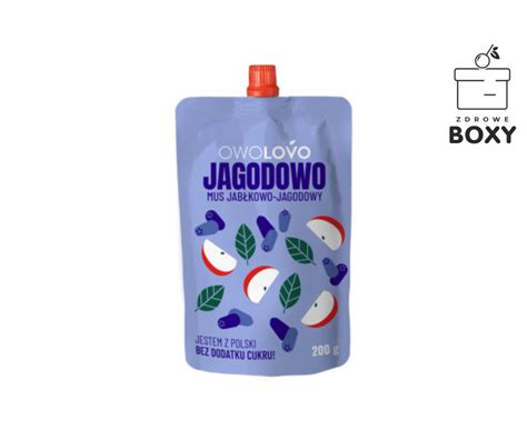 Mus owocowy jabłkowo jagodowy jagodowo OWOLOVO 200g Zdrowe Boxy