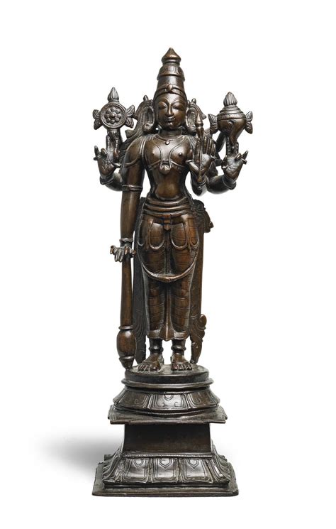 Sold At Auction A Bronze Figure Of Vishnu South India Th Century