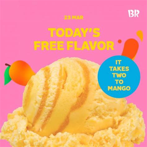 Baskin Robbins Free It Takes Two To Mango Ice Cream Promotion Mar