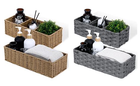 40 Off DULLEMELO Small Wicker Baskets For Shelves Set Of 2 Amazon