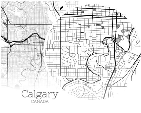 Calgary Map Instant Download Calgary Canada City Map Etsy