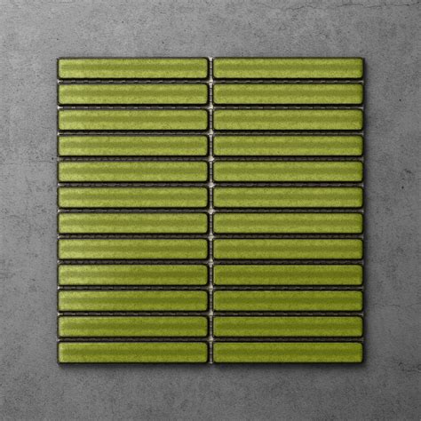 Otsu Kit Kat Mosaic Tile Sheet Gloss Green X Mm Victorian