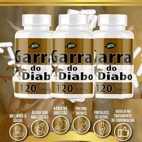 3 UN Garra do Diabo 120 cápsulas 500mg Shopee Brasil