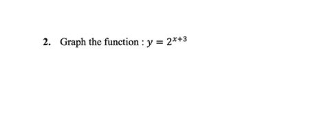 Solved 2. Graph the function : y = 2x+3 | Chegg.com