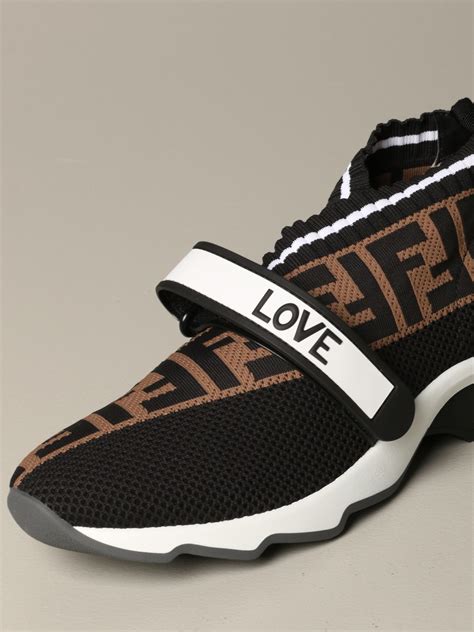 Fendi All Over Ff Mesh Sneakers Sneakers Fendi Women Black