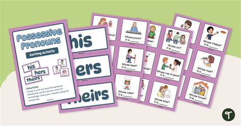 Possessive Pronouns Sorting Activity Teach Starter