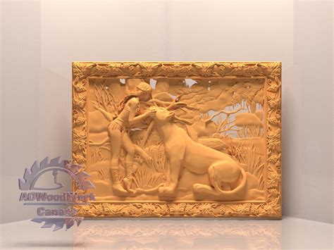 Naked Nude Girl Woman Decorative Panel Relief For CNC Router Stl Model