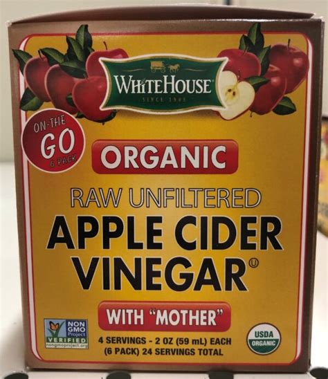 White House Organic Apple Cider Vinegar Shots 6 Ct Drink With Mother Jt Outfitters