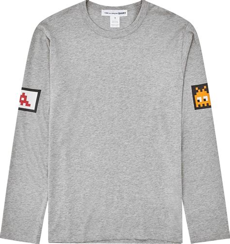 Buy Comme Des Garçons Shirt X Invader Graphic Long Sleeve T Shirt Grey Fj T002 W22 1 Goat