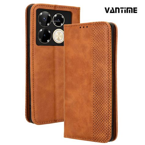 Vantime For Infinix Note 40 Pro 4G 40 Pro Plus 5G Retro PU Leather