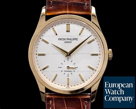 Patek Philippe 5196J 001 Calatrava 5196J TIFFANY CO 18K Yellow Gold