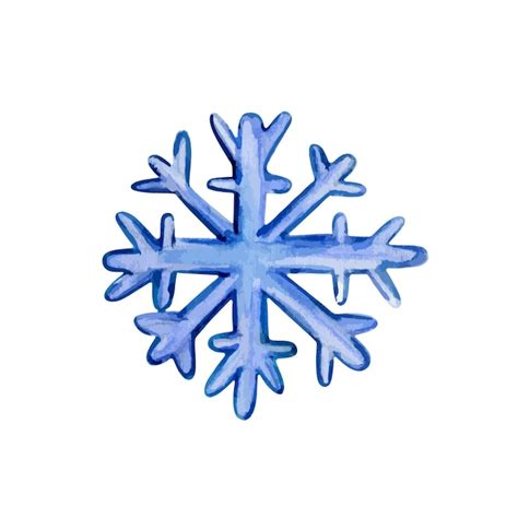 Ilustraci N Vectorial En Acuarela De Copo De Nieve Vector Premium