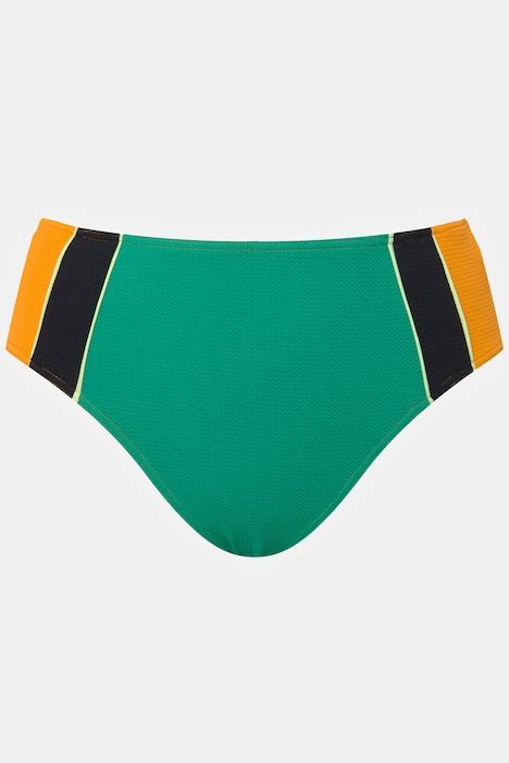 Colorblock Front Lined Bikini Set Orange Ulla Popken