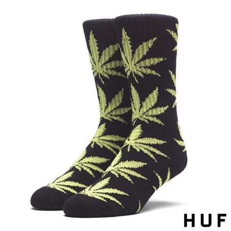 新品 HUF ハフ PLANT LIFE CREW SOCK ソックス 靴下 BLACKxNEON GREEN999 005285 019