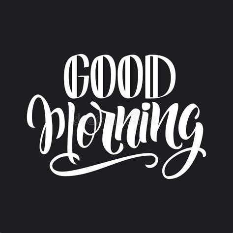 Handwritten Good Morning Poster Modern Hand Lettering Stock Vector