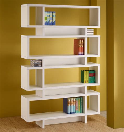 Reid Tier Open Back Bookcase White Luna Furniture Kitapl Klar