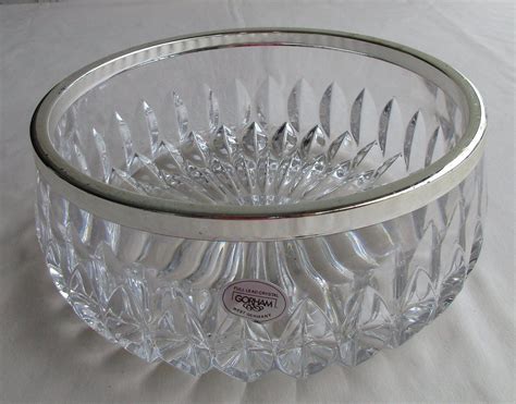 Gorham Full Lead Crystal Bowl With Silver Plate Rim West Germany Dk18f By Grmamoses On Etsy