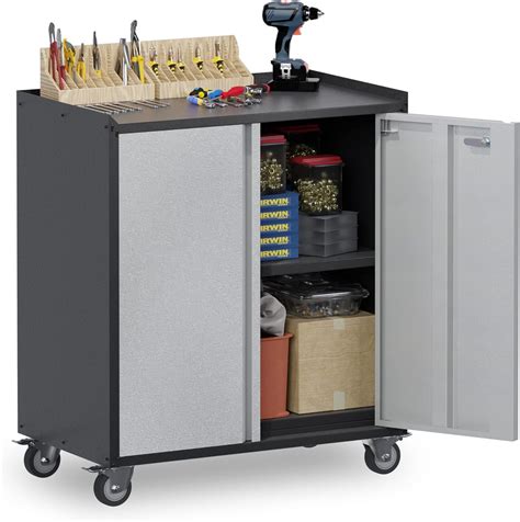 GANGMEI Metal Storage Cabinet, 35.4" H Top Workbench Mobile Tool Chests ...