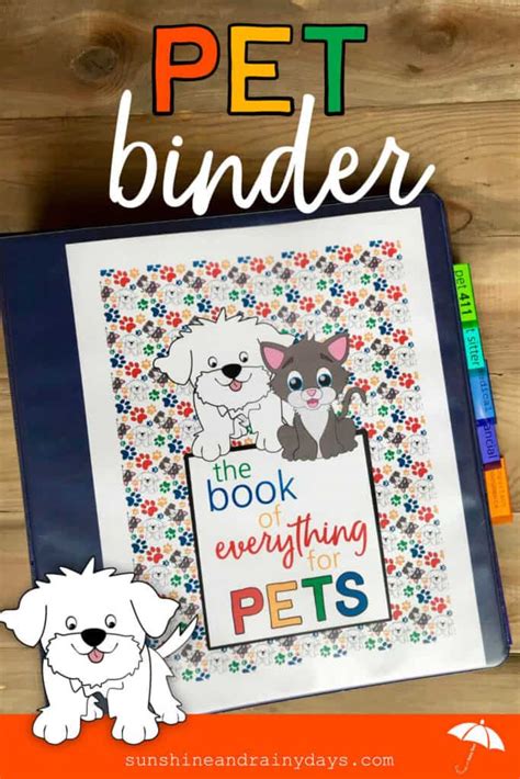 The Big Book Of Everything For Pets Pet Binder - Sunshine And Rainy Days