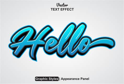 hello text effect with graphic style and editable. 15839117 Vector Art ...