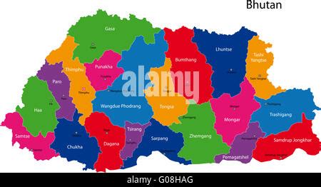 Contour Bhutan map Stock Photo - Alamy