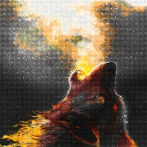 Diamond Painting Flaming Wolf Diamonds Wizard The Best Diamond