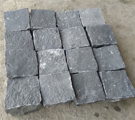 Cube Stone Landscaping Stones Black Granite Gabbro Split Cube Stone