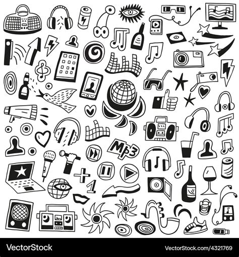 Music Doodles Royalty Free Vector Image VectorStock